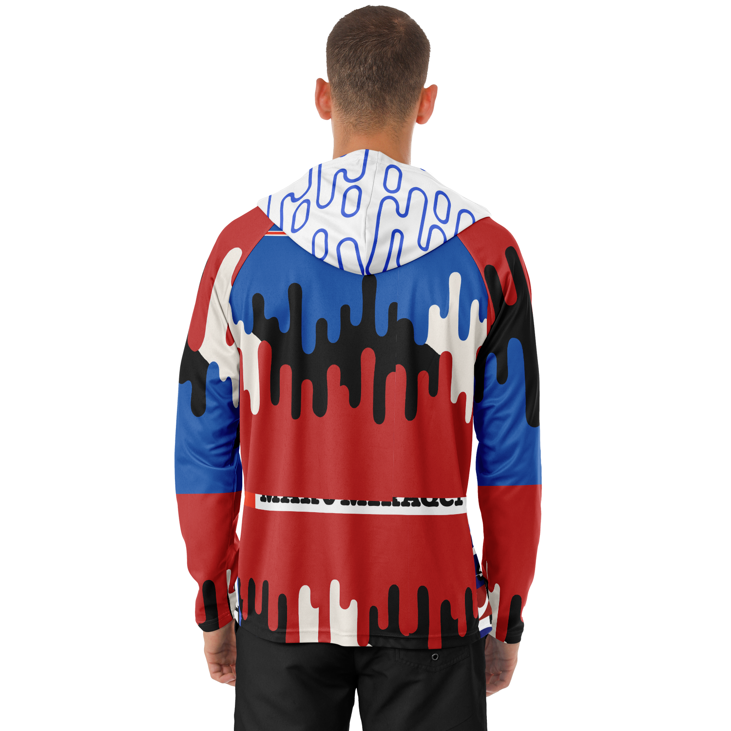 Men's Long Sleeve Hooded Performance Shirt - AOP