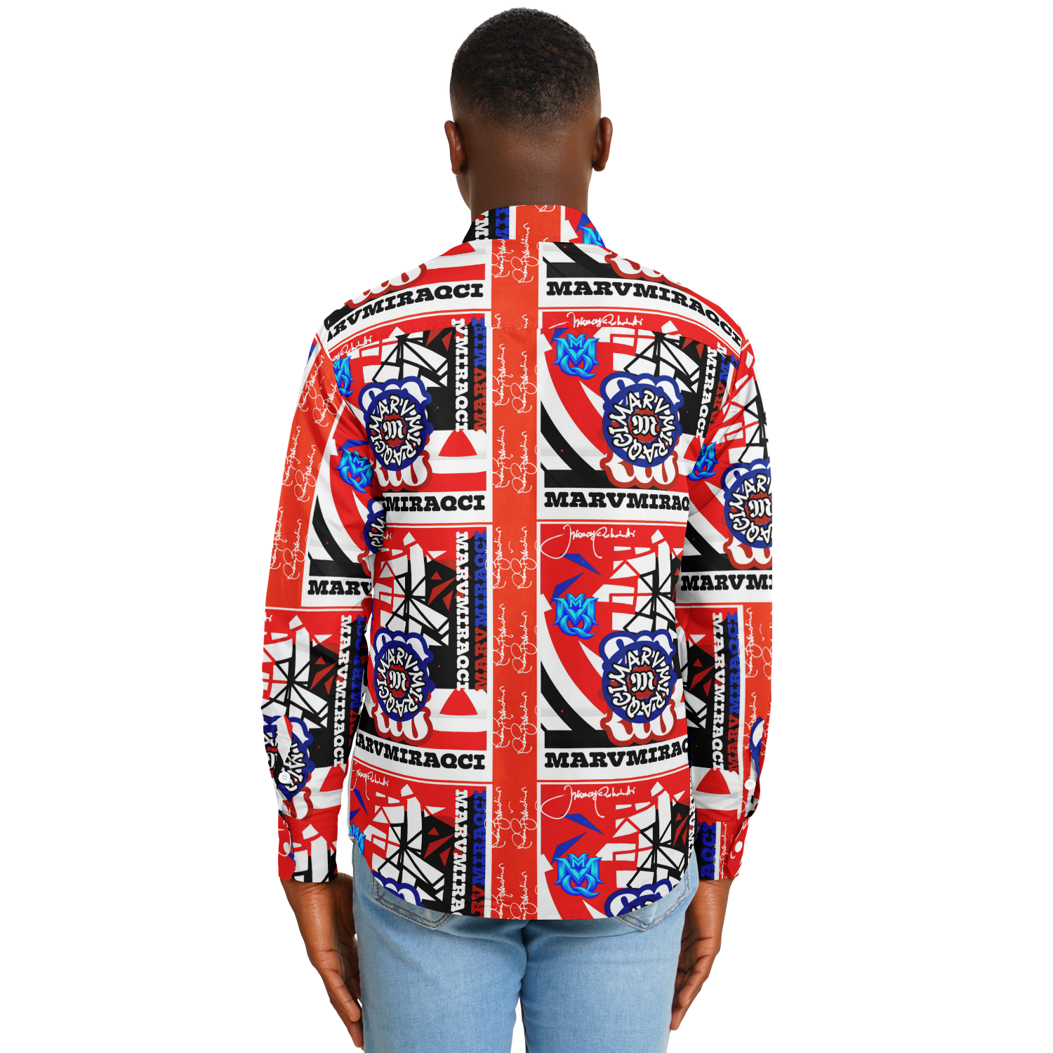 Long Sleeve Button Down Shirt - AOP 890