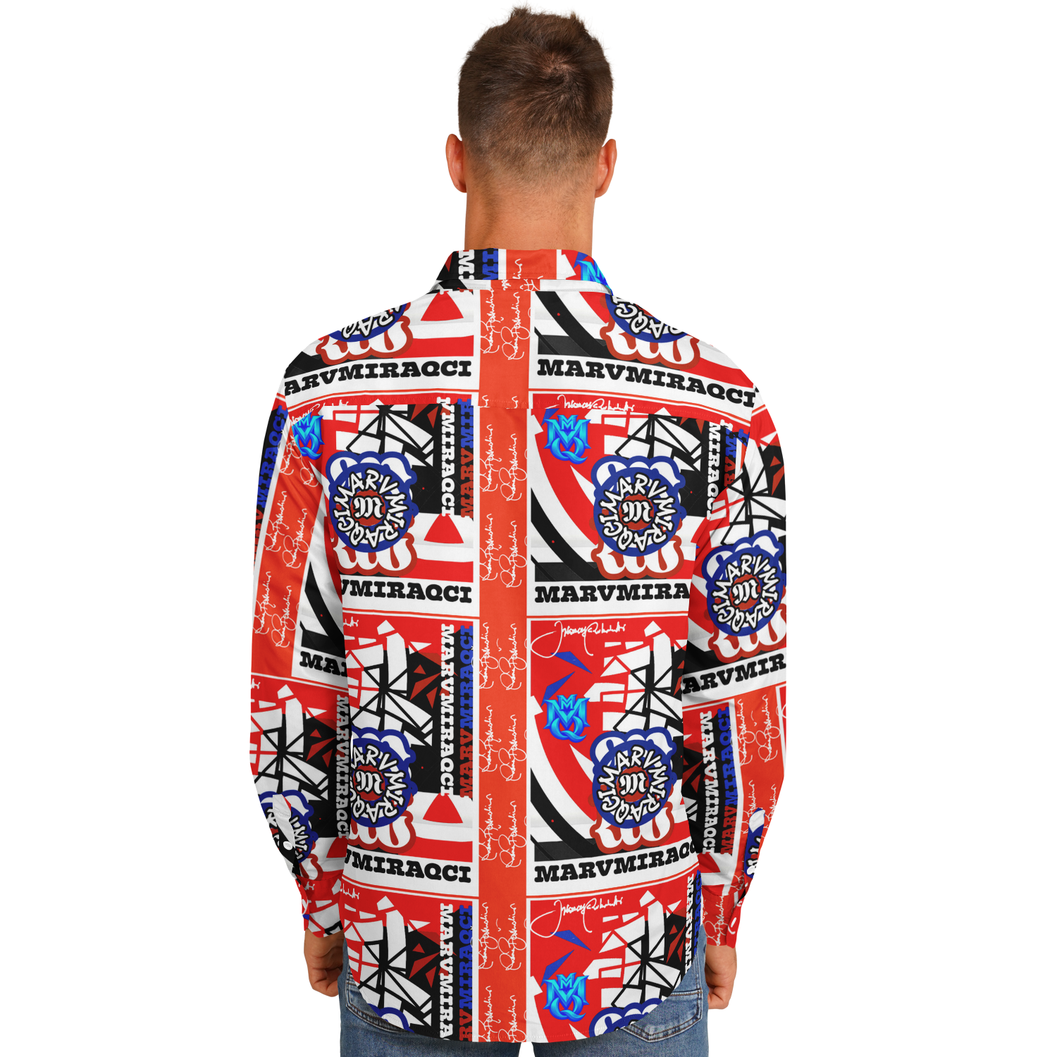 Long Sleeve Button Down Shirt - AOP 890